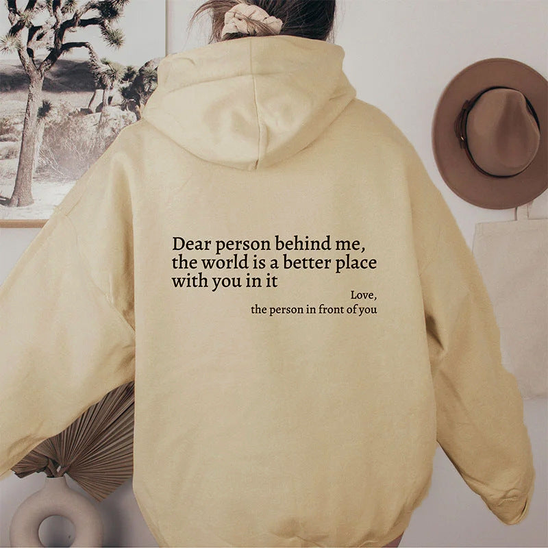 Dear Person Behind Me Hoodie – Wear Your Message, Change Someone’s Day